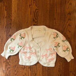 LoveShackFancy bow cardigan sweater
